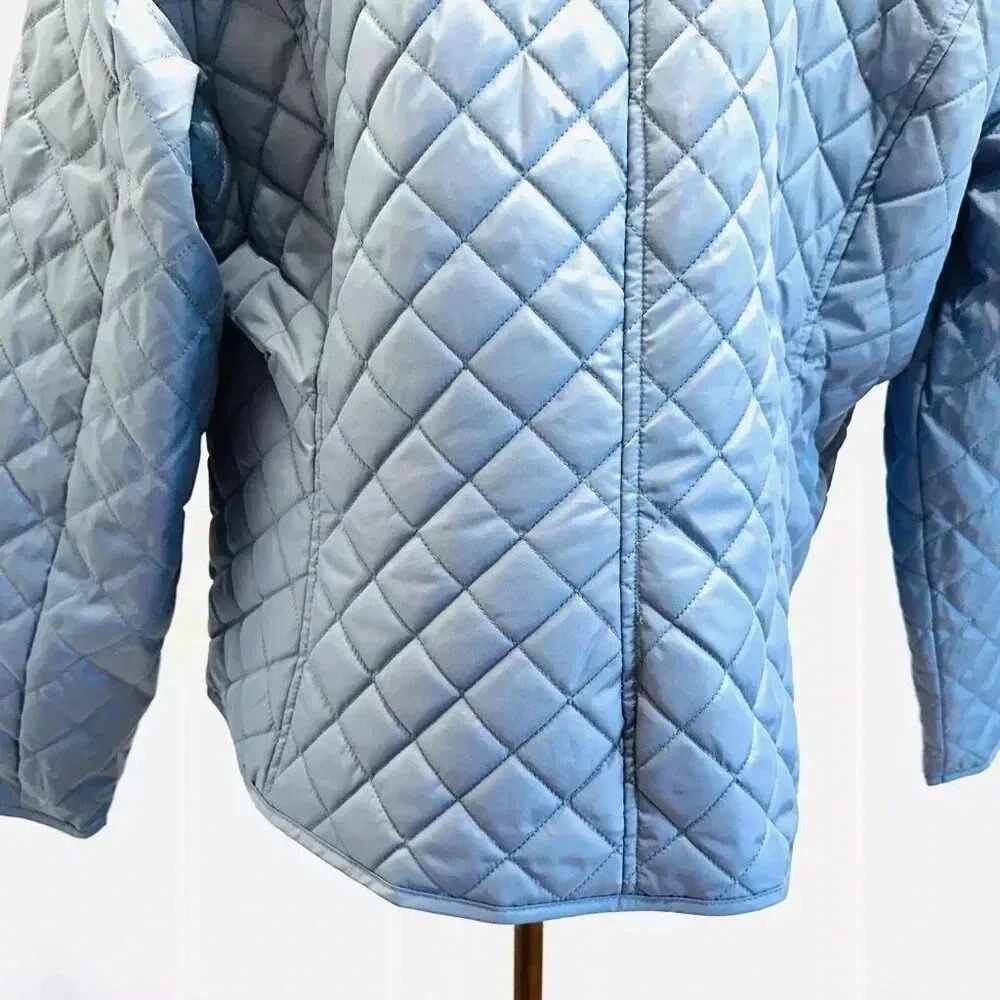 NWT CROFT&BARROW Women Button Down Quilted Blue Jacket Lightweight Size PXXL - Picture 5 of 14
